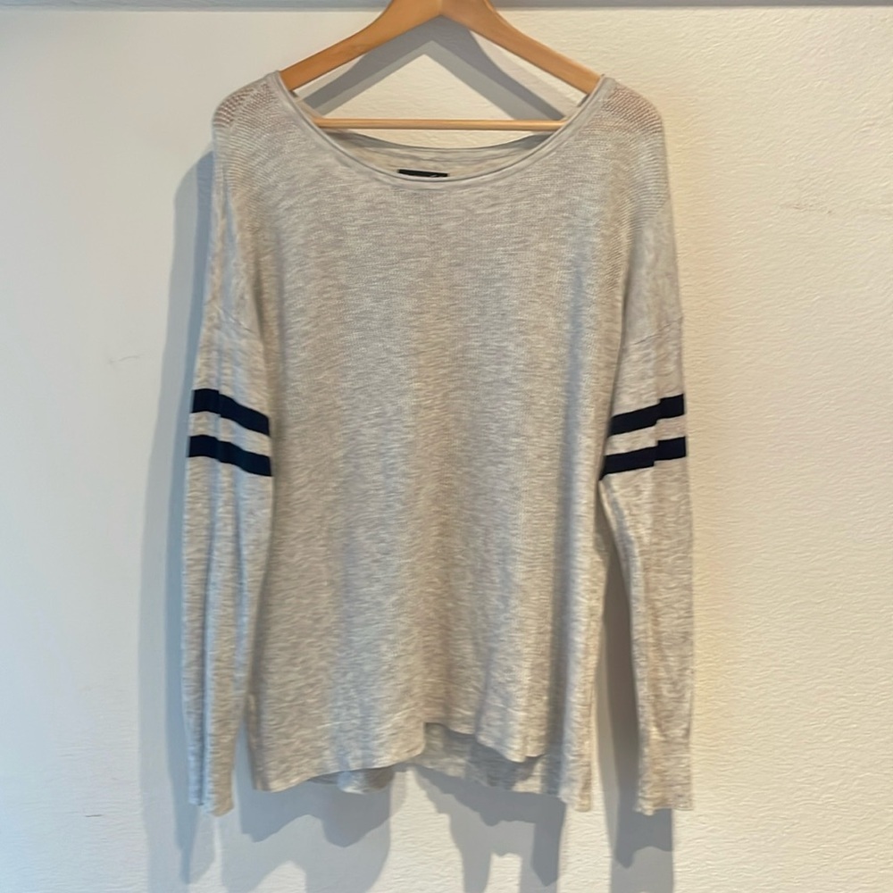 American Eagle Outfitters Ahhmazingly Soft Striped Arm Wide Neck Sweater, Size L